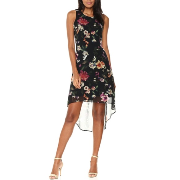 Karen Kane High-Low Floral Print Party Dress - Picture 1 of 7